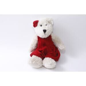 Boyds Bears White Bear, Red Dress, Red, Plush, Soft, Toy, Figure, Vintage Plush,